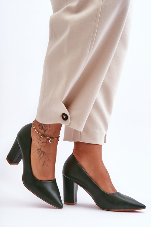Classic Heels On The Stiletto Dark Green Odessa