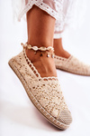 Women's Openwork Espadrilles Beige Letisa