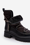 Women's Snow Boots with Decorative Lacing Black Rilana