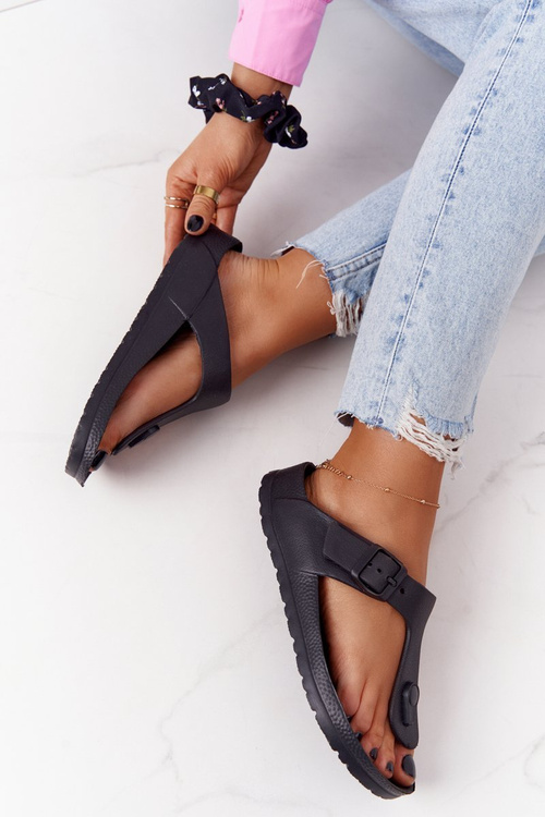 Women's Rubber Slippers Flip-flops Black Alma