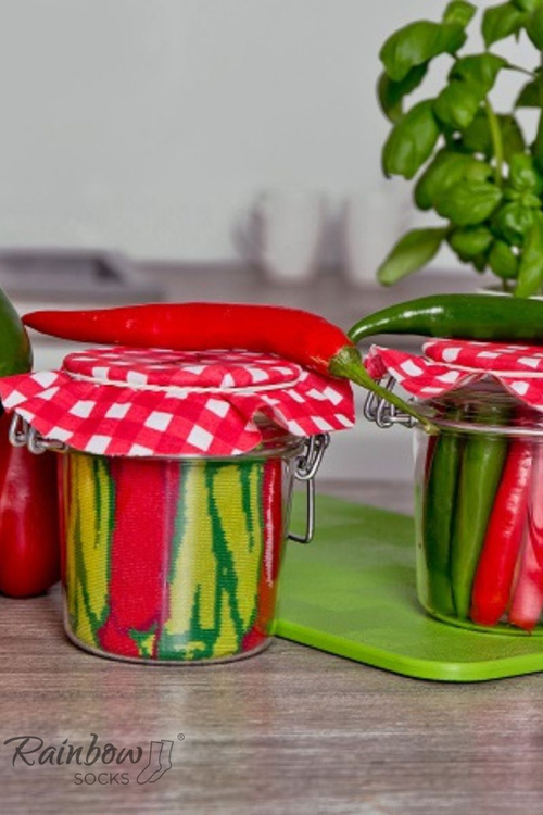 Skarpetki Rainbow Socks Warzywa W Słoiku Papryczki Chili Groszek Z Marchewką 2 Pary