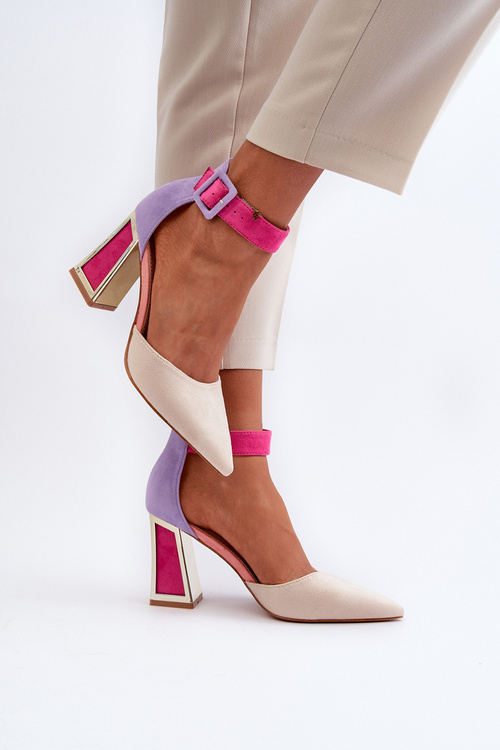 Suede Court Shoes with Multicolor Stiletto Heel Lodho