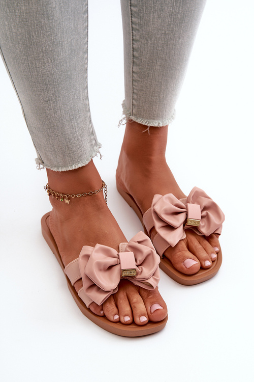 Women's Pink Bow Slides Rivarina