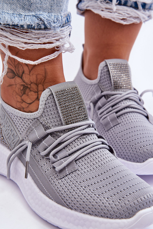 Buty Sportowe Wsuwane Damskie Szare Hold Me! JHY260