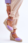 Suede Espadrilles Wedge Sandals Violet Cammer