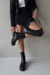 Women Chelsea Boots On Platform And Flat Heel Slip On Black Ravessa