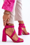 Women's Suede Heel Sandals Fuchsia Lanes