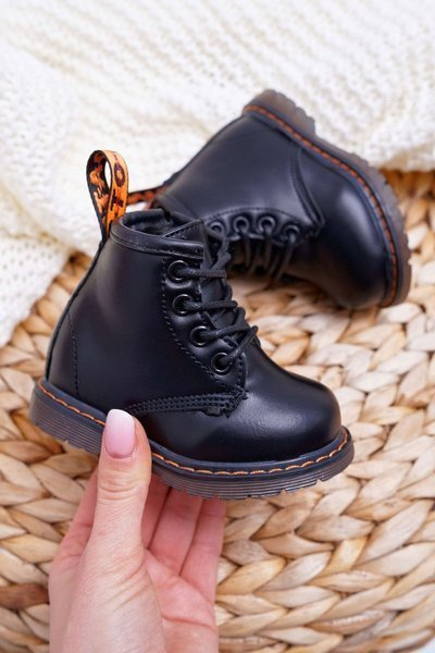 Children's Youth Warmed Boots with Zipper Black Goopy