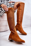 Openwork Suede High Boots redhead Arinna