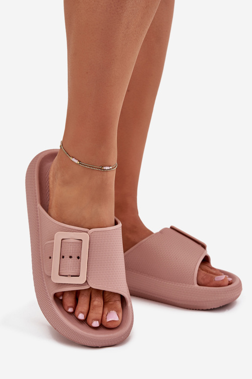 Women's Foam Slippers With Buckle Vinceza 75207 Dirty Pink
