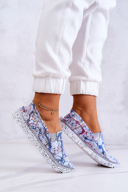 Women's Leather Slip-On Shoes Maciejka 03512-39 Blue