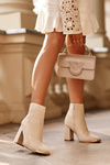 Heeled Suede Lined Boots Beige Lamirena 