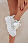 Leather Sneakers On Platform CheBello 4658 Silver