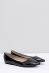 Lacquered Black Elonde Pointed Ballerinas