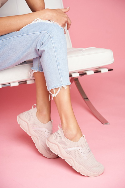 Buty Sportowe Platforma Big Star Jasnoróżowe FF274956