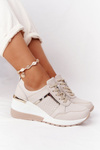 Leather Wedge Sneakers S.Barski Beige