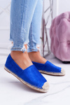 Lu Boo Blue Linen Slip On Ramen Espadrilles
