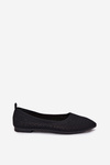 Mesh Fabric Ballet Flats Women's Black Sarina