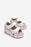 Sandałki Dziecięce Wygodne Rzepy Białe Alaska 23DZ23-5924