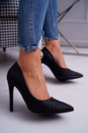 Women's Brocade Stilettos Black Vivien