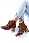 Women’s Boots Leather Maciejka Brown 03190-02