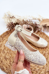 Children's Glitter Ballerina Flats Gold Pardride