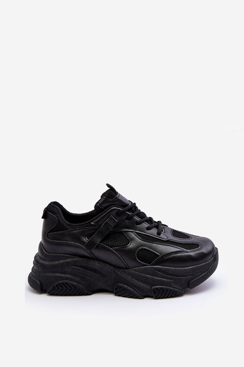 Sneakersy Damskie Masywna Platforma Czarne Agnenia WX-92