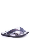 Navy Blue Lightweight Leather Men's Flip Flops Okay
