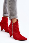 Asymmetrical Boots with Heels Lu Boo Red