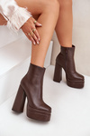 Boots On Massive Platform And Heel Insulated Chocolate Selahra