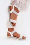 Women's Sandals With Weaving On Decorated Platform White Velara