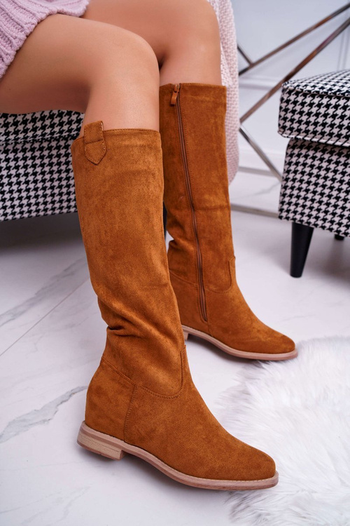 Women's Mid-Leg Boots Suede Camel Temet