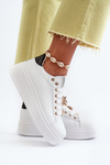 Women's platform sneakers with white embellishments Herbisa