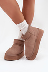 Suede Snow Boots for Women on Platform Vinceza 97962 Beige
