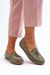 Women's Suede Classic Moccasins Green Ontala