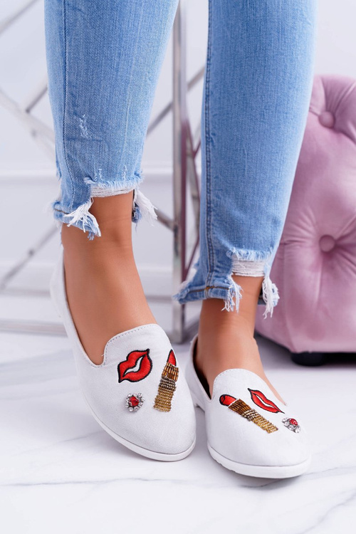 Grey Women's Lipstick Ballerinas