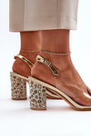 Transparent Sandals with Gold Stiletto Heels MR38-112