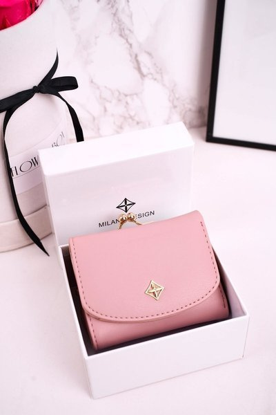 Mały Portfel Damski Zapinany Na Bigiel MILANO Jasno Różowy