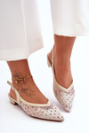 Women's Polka Dot Ballet Flats Beige Adore