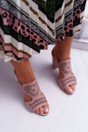 Women's Stiletto Sandals Sergio Leone SK852 Suede Pink Diven