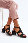 Black Low Heel Sandals Eleriva