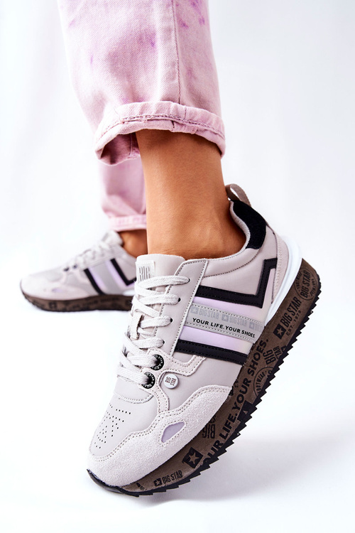 Buty Sportowe Platforma Logo Big Star Szare II274297