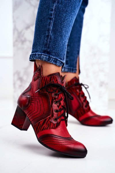 Women’s Boots Maciejka Leather Red 03194