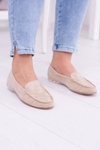 Sergio Leone Women's Beige Winted Moccasins