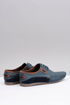 Navy Blue Lace-up Polish Leather Men's Mokassins Teodoro