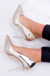 Women's Brocade Gold Moreno Stilettos