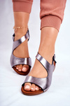 Women's Laura Messi 1116 Leather Metallic Vollare Sandals