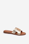 Flat Women's Slippers With Decorative Detail Golden Oferry