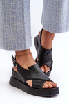 Women's Black Platform and Wedge Sandals in Eco Leather Vaiara
