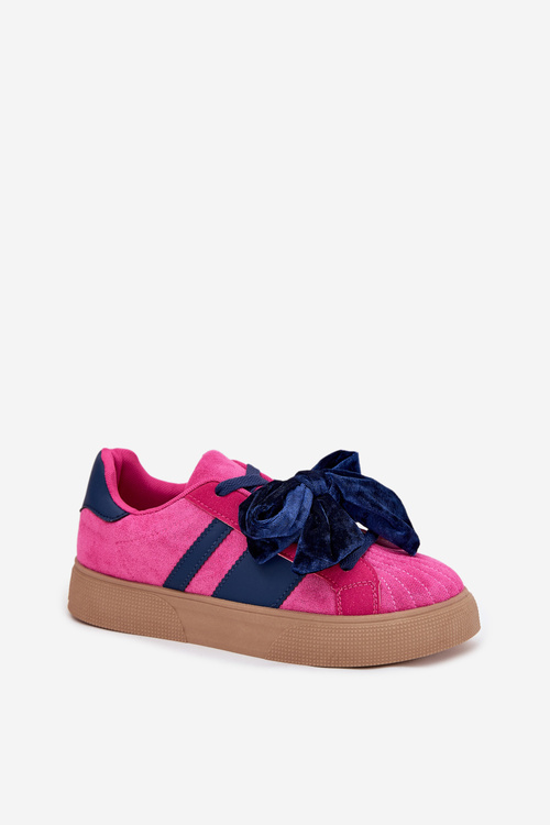 Women's Sneakers With Velvet Bow Fuchsia Ashlyn